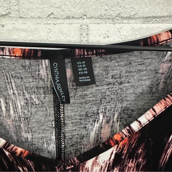 CYNTHIA ROWLEY Black Multi Colored Long Sleeve Top - Picture 5 of 9